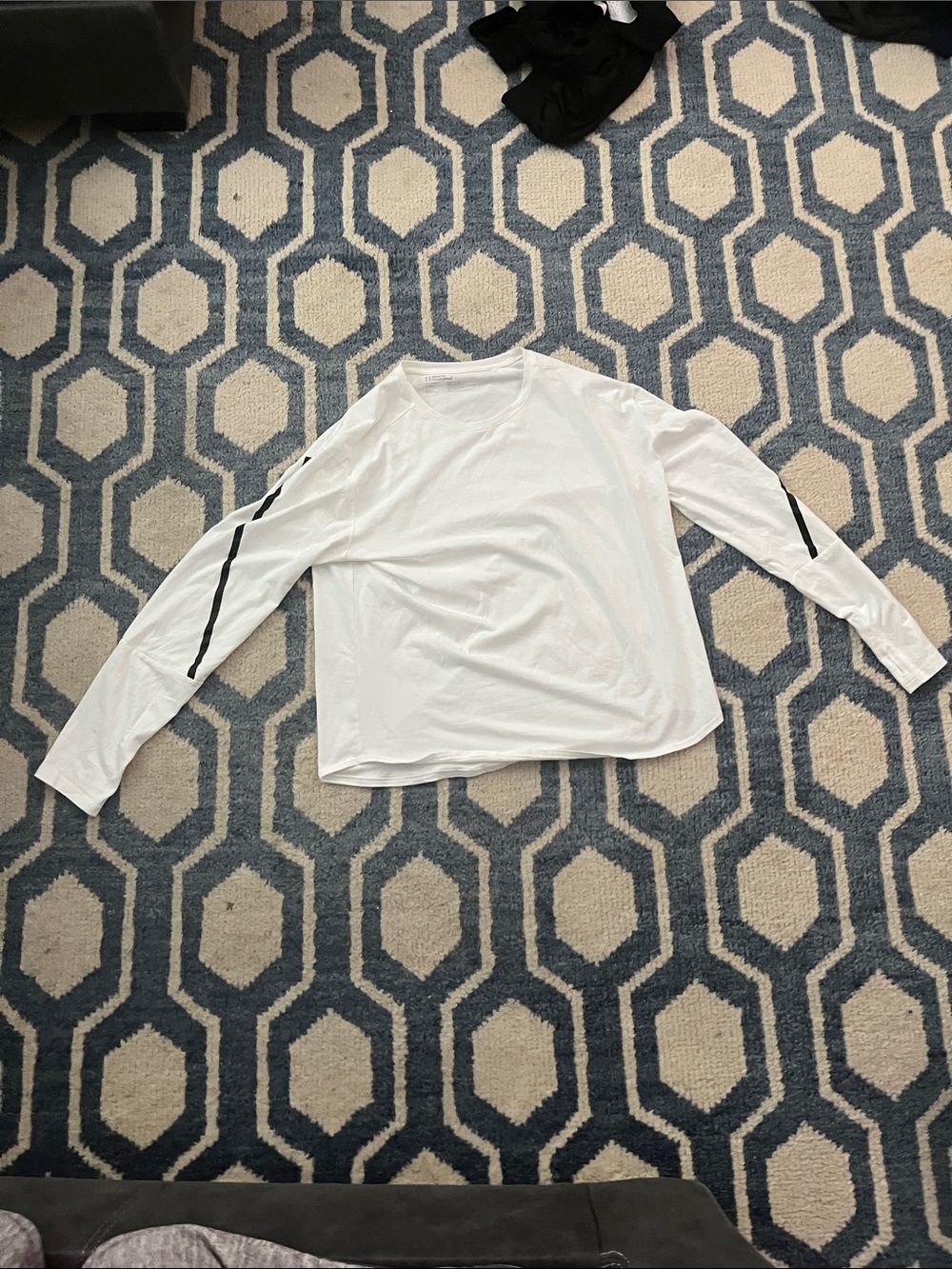 Sports Illustrated Swim White Long Sleeve Tee with Black Arm Stripes